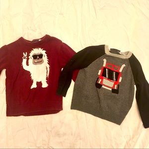 Lot of two toddler boy cotton sweaters 18-24 mo